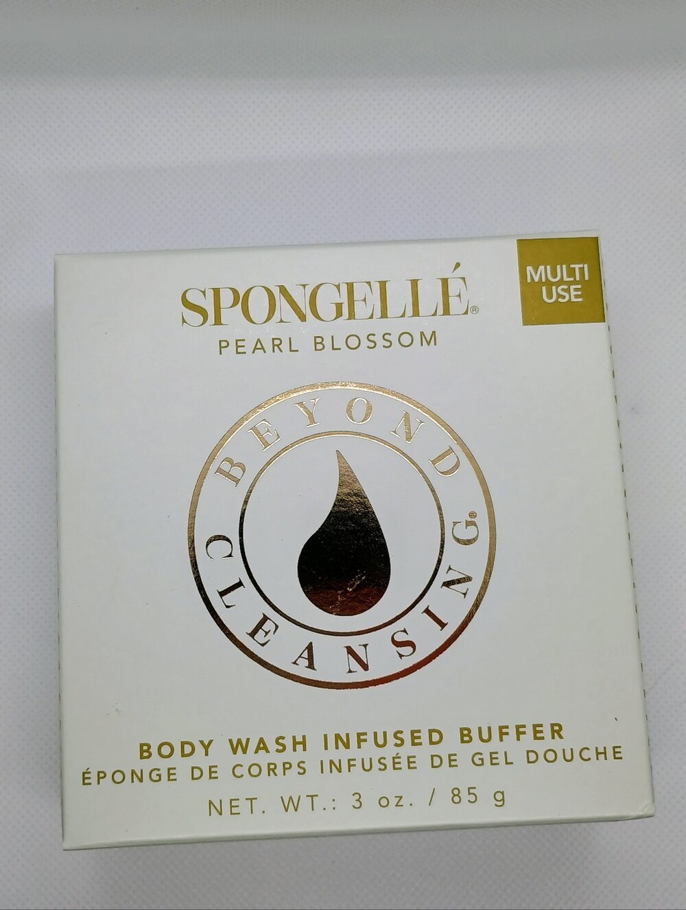 Spongellé Pearl Blossom Body Wash Infused Buffer - White and Gold